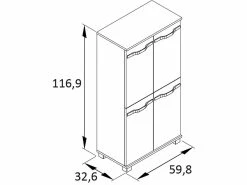 Bester Verkauf ❤️ Vivre Highboard Diana - 59,8/116,9/32,6 cm in weiß ⭐ -Badezimmerschränke Verkäufe online 24722549 1 massangabe nebenbild