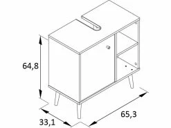 Beste Bewertungen von 😉 Vivre Waschbeckenunterschrank Jonte in weiß 😀 -Badezimmerschränke Verkäufe online 24722606 3 massangabe nebenbild