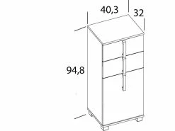 Blitzangebot 🤩 Vivre Unterschrank Luca - 40,3/94,8/32 cm in weiß 😍 -Badezimmerschränke Verkäufe online 24722680 2 massangabe nebenbild