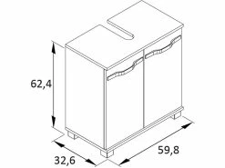 Auslauf ✔️ Vivre Waschbeckenunterschrank Diana - 59,8/63,4/32,6 cm in weiß 👏 6 Auslauf ✔️ Vivre Waschbeckenunterschrank Diana - 59,8/63,4/32,6 cm in weiß 👏 -Badezimmerschränke Verkäufe online 24722789 1 massangabe nebenbild