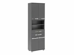 Budget ⭐ Vivre Hochschrank Diana - 59,8/193,7/32,6 cm in grau 👏