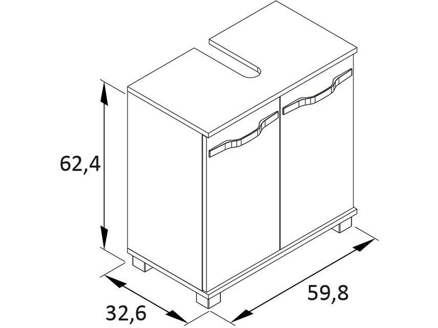 Bester Verkauf ⭐ Vivre Waschbeckenunterschrank Diana - 59,8/63,4/32,6 cm in grau 🔥 2 Bester Verkauf ⭐ Vivre Waschbeckenunterschrank Diana - 59,8/63,4/32,6 cm in grau 🔥 – Bild 2