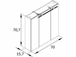 Rabatt ⌛ Vivre Spiegelschrank Luca - 70/75/16 cm in weiß 💯 -Badezimmerschränke Verkäufe online 24723076 2 massangabe nebenbild